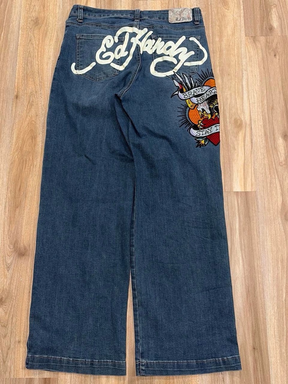 Y2K Ed Hardy Men’s Embroidered Jeans